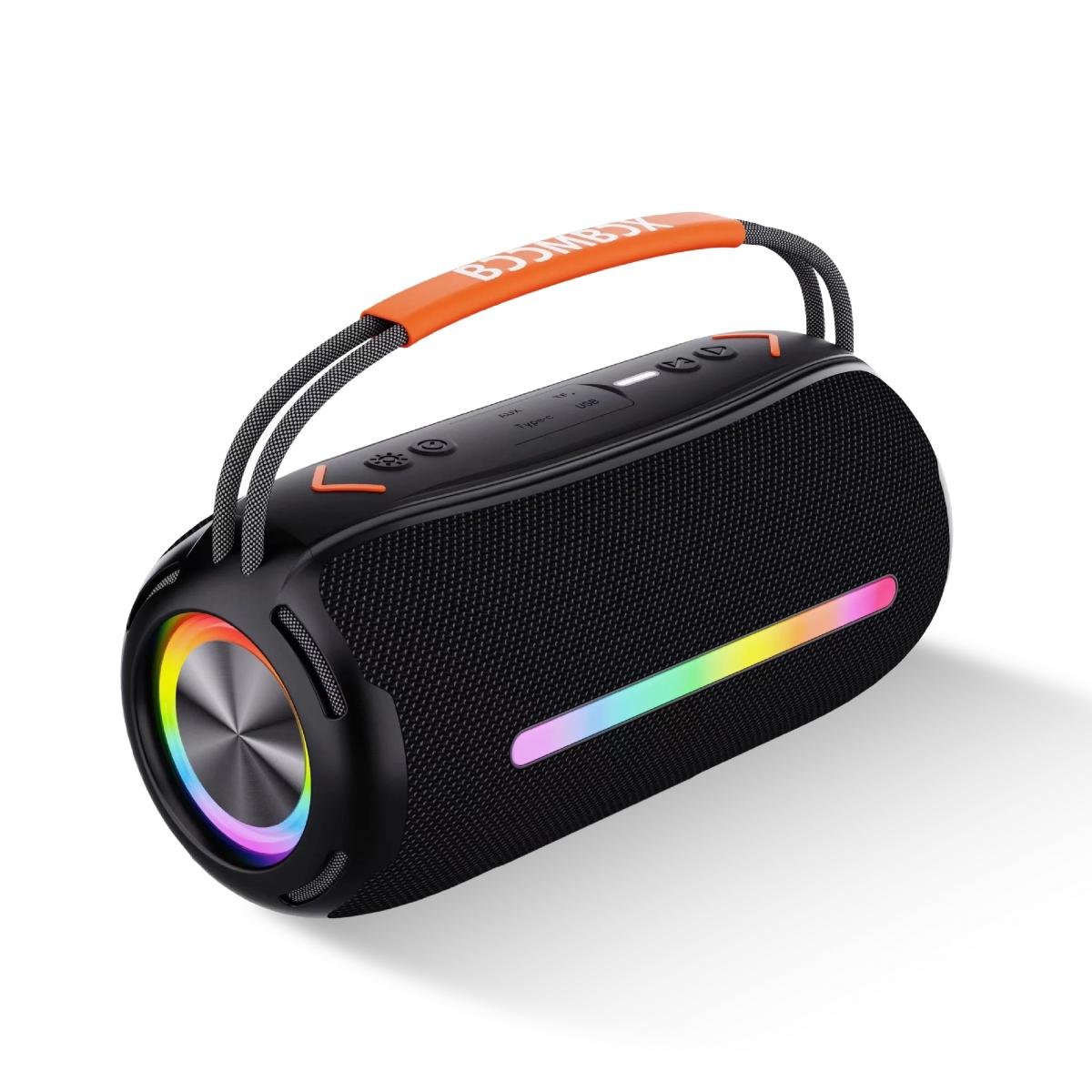 Портативная колонка BOOMSBOX 360 BT/TF/USB/AUX с подсветкой 20 Вт Черный (20986978) - фото 1