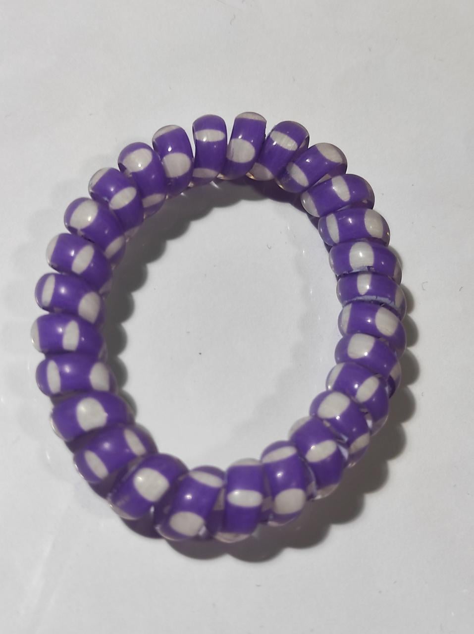 Резинка Спираль толстая в горошек 5,5 см Фиолетовый (52-4-1791-Ф)