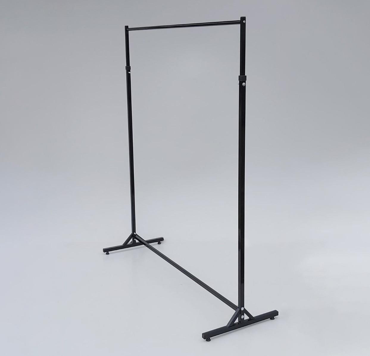 Одинарная телескопическая стойка для одежды 150x61x169/210 см Черный (6775065)