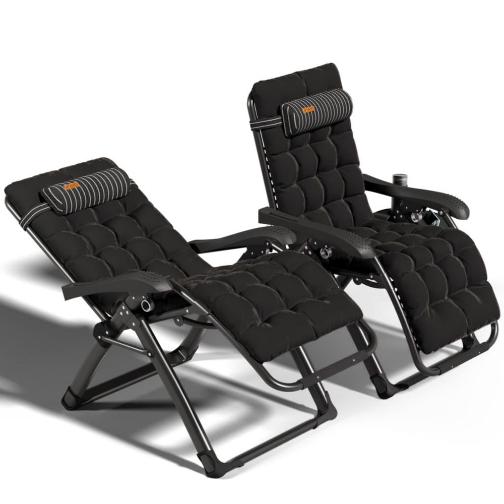 Кресло-шезлонг Zero Gravity WCG S13-PP Mafia с полотном в полоску/матрам Черный (S13-PP) - фото 4