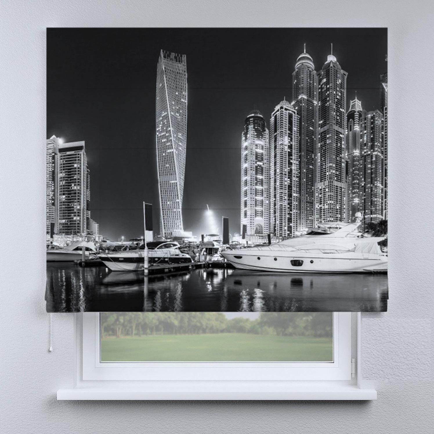 Римская штора Веревочный карниз Wenster ДВ 15-15-18 Город Black&White 235х170 см Черный (6168170)