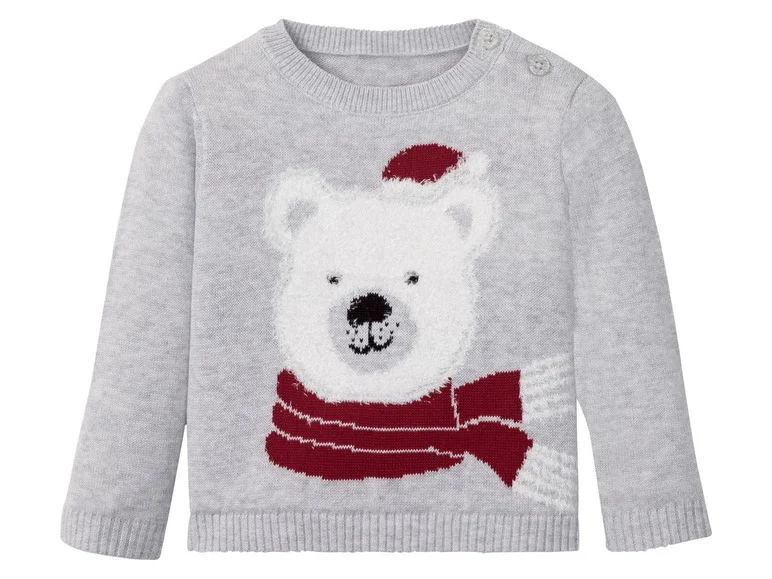 Кофта новогодняя Lupilu для мальчика 74-80 см Серый