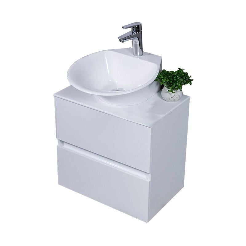 Тумба подвесная Fancy Marble Man со столешницей и раковиной Nila Белый