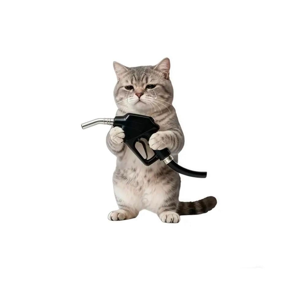 Наклейка на бензобак Плачущий кот для автомобиля/мотоцикла 10х12 см Серый (3000004032)