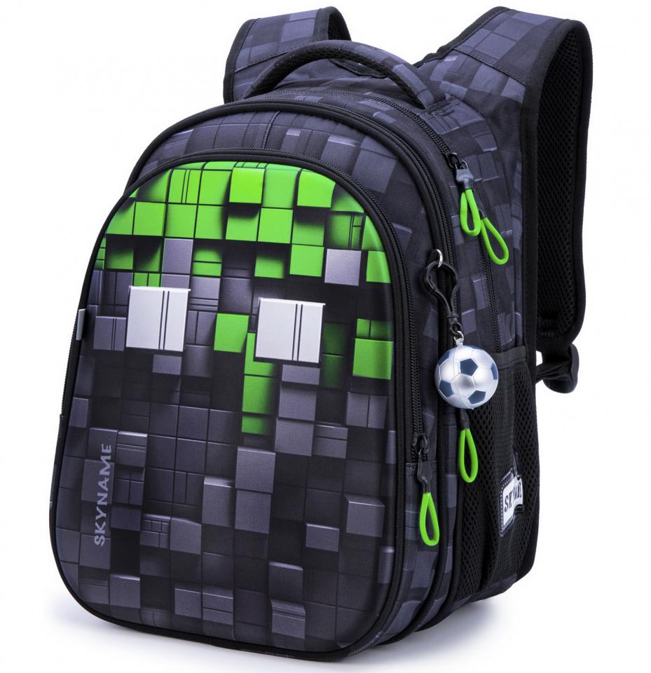 Школьный рюкзак для мальчика Winner One SkyName 1-7 класс 6-13 лет Черно-серый с зеленым (R1-061)