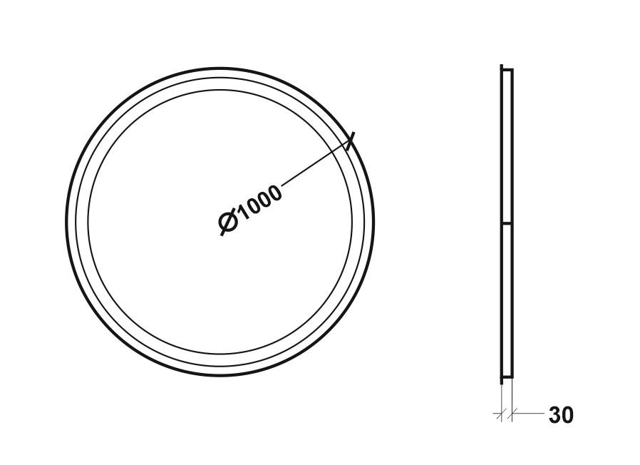 Дзеркало з LED підсвічуванням Екліпс кругле 1000 мм (ECLIPSE 1-1000) - фото 6
