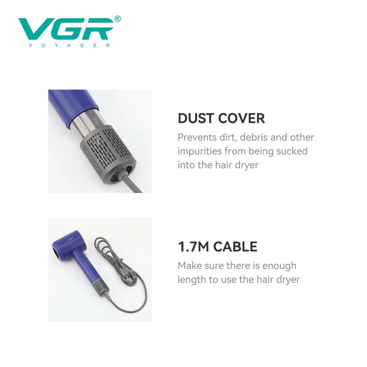 Фен VGR V445 1600 Вт Blue (30651806) - фото 5 Фен VGR V445 1600 Вт Blue (30651806) - фото 5