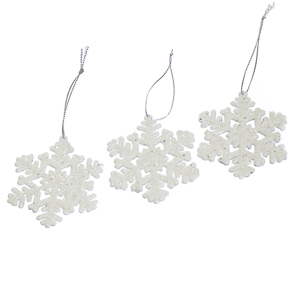 Набор елочных игрушек Снежинки классические 3 шт. Белый (008NZ)