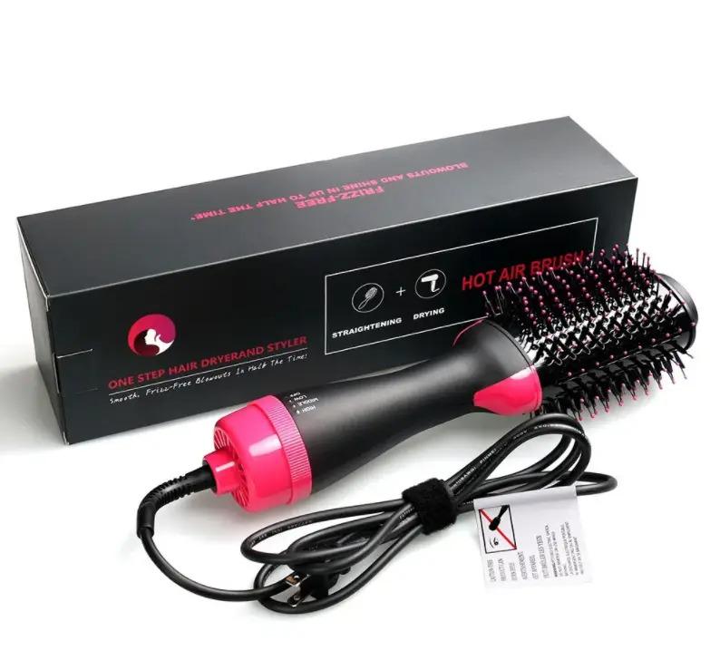 Фен-щітка для укладання волоссяOne Step Hair Dryer and Styler Чорний (ULT-3229387)