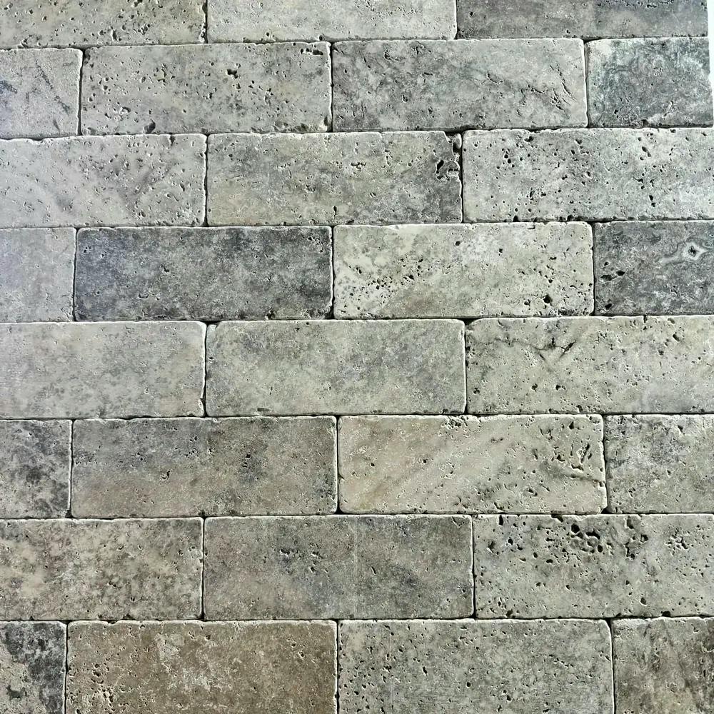 Плитка травертин STONELAK TUSCAN SILVER Tumbled/Антік 7,5х20,3 см 0,5 кв. м Grey (999802) - фото 4 Плитка травертин STONELAK TUSCAN SILVER Tumbled/Антік 7,5х20,3 см 0,5 кв. м Grey (999802) - фото 4