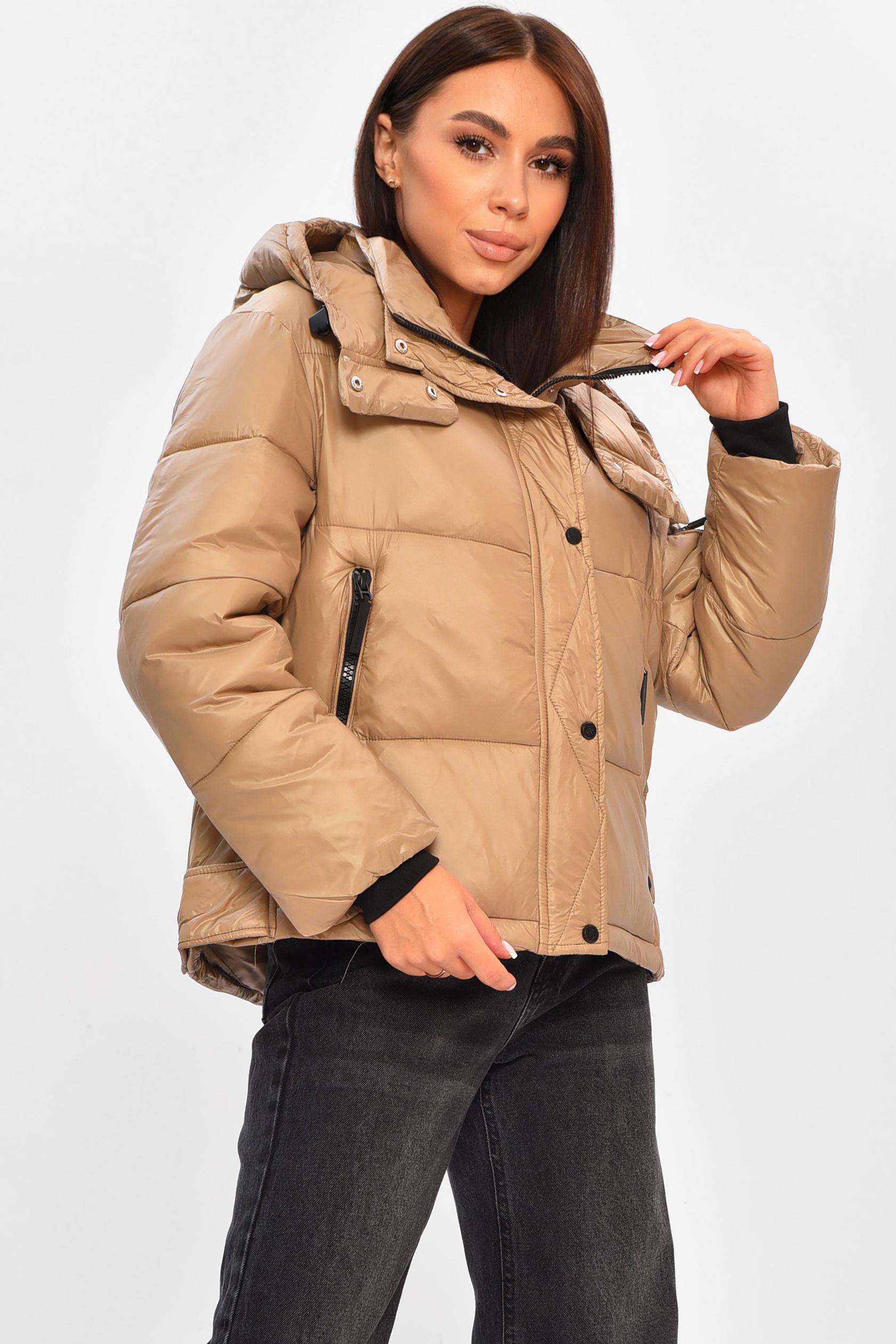 Куртка женская демисезонная L Бежевый (206255) - фото 2 Куртка женская демисезонная L Бежевый (206255) - фото 2