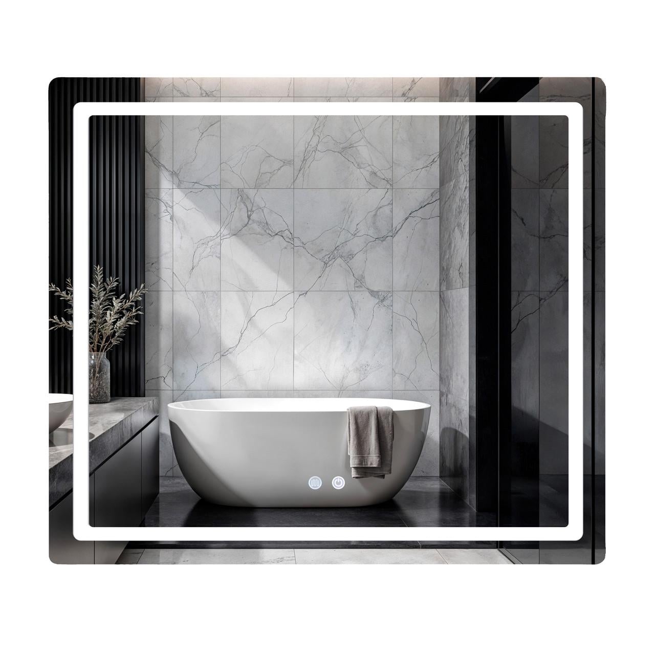 Зеркало Qtap Mideya MI2 с LED-подсветкой Touch/антизапотеванием/димером 800х700 мм (QT2078NCF807048476)