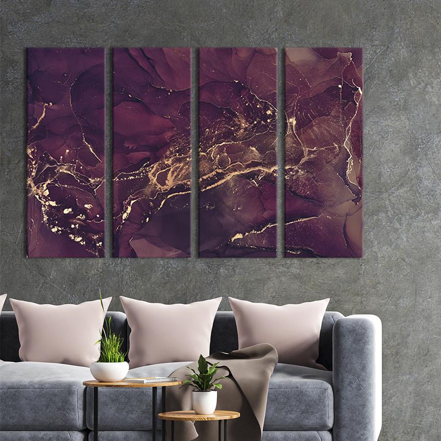 Картина модульная из 4 частей Изысканный пурпурный мрамор L 149x93 см (53-41)