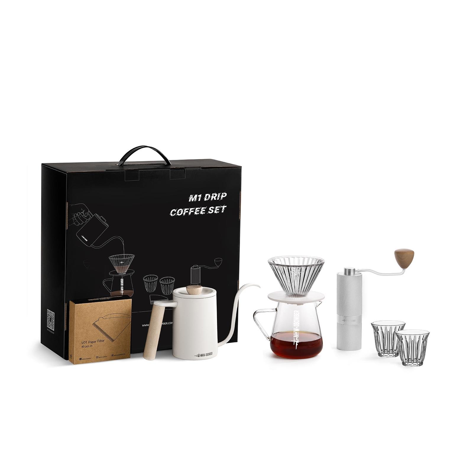 Подарунковий набір бариста MHW-3BOMBER M1 Drip Coffee Set Basic 7в1 Білий (CS5566W)