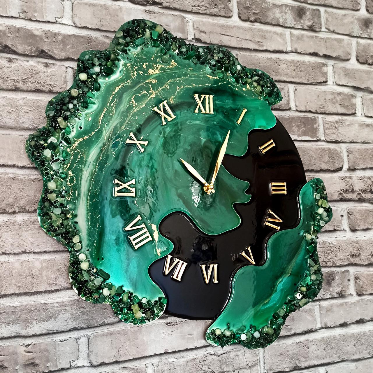 Часы объемные настенные из эпоксидной смолы Лепестки 70 см