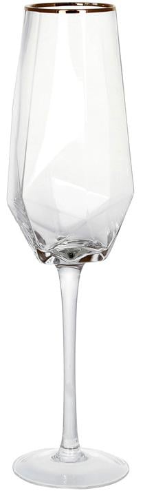 Набор фужеров Celine бокалы для шампанского 370 мл 4 шт. с золотым кантом (BD-579-247)