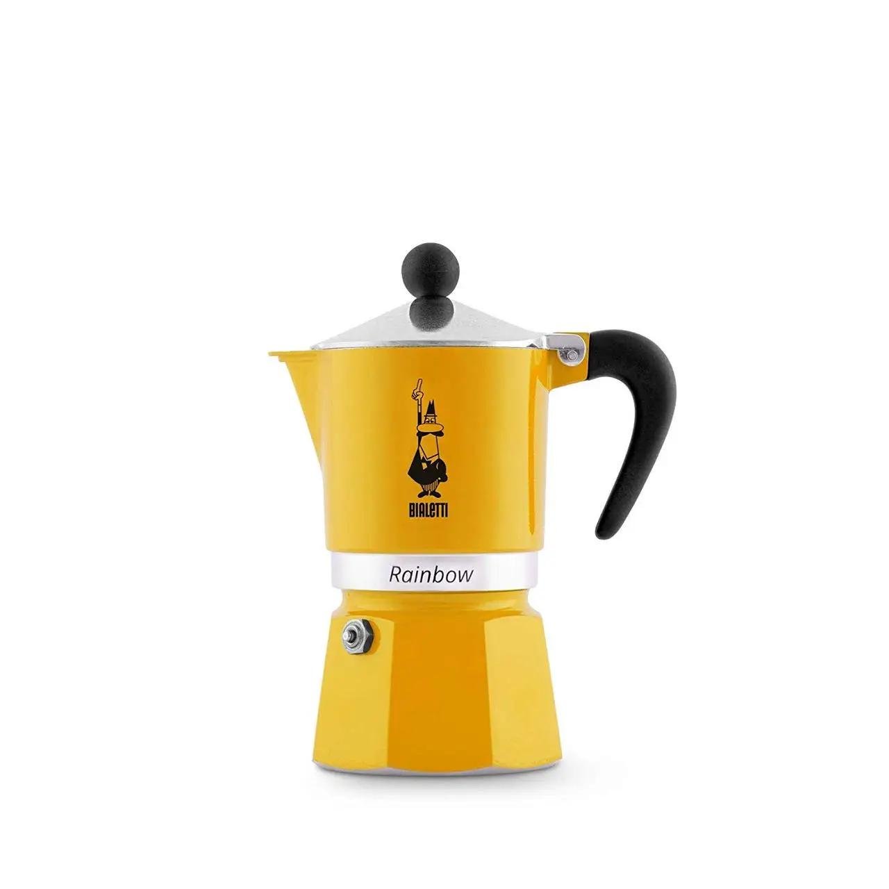 Гейзерная кофеварка для газовой плиты Bialetti Rainbow на 6 чашек Yellow (0004983/NP) Гейзерная кофеварка для газовой плиты Bialetti Rainbow на 6 чашек Yellow (0004983/NP)