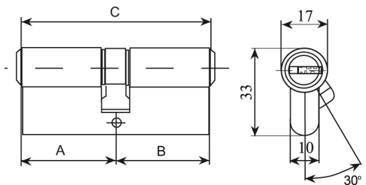 Цилиндр RDA 30/30 мм 60 мм 5 ключей (73959-06) - фото 2