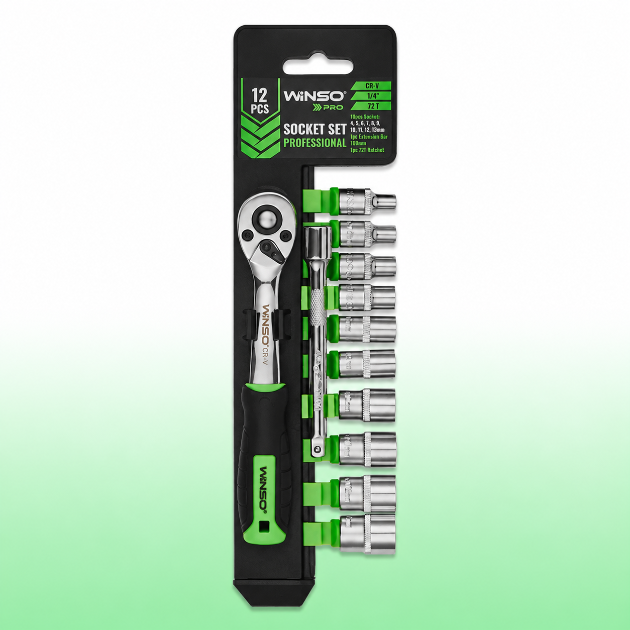 Набір торцевих головок WINSO PRO 1/4" 4-13 мм (wns904012)
