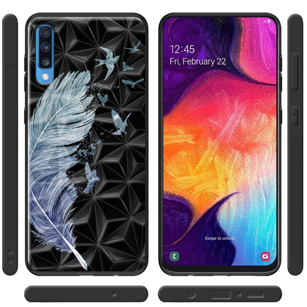 Чехол Boxface Samsung A705 Galaxy A70 Feather Черный силикон с призмой (36860-cc38-37863) - фото 2