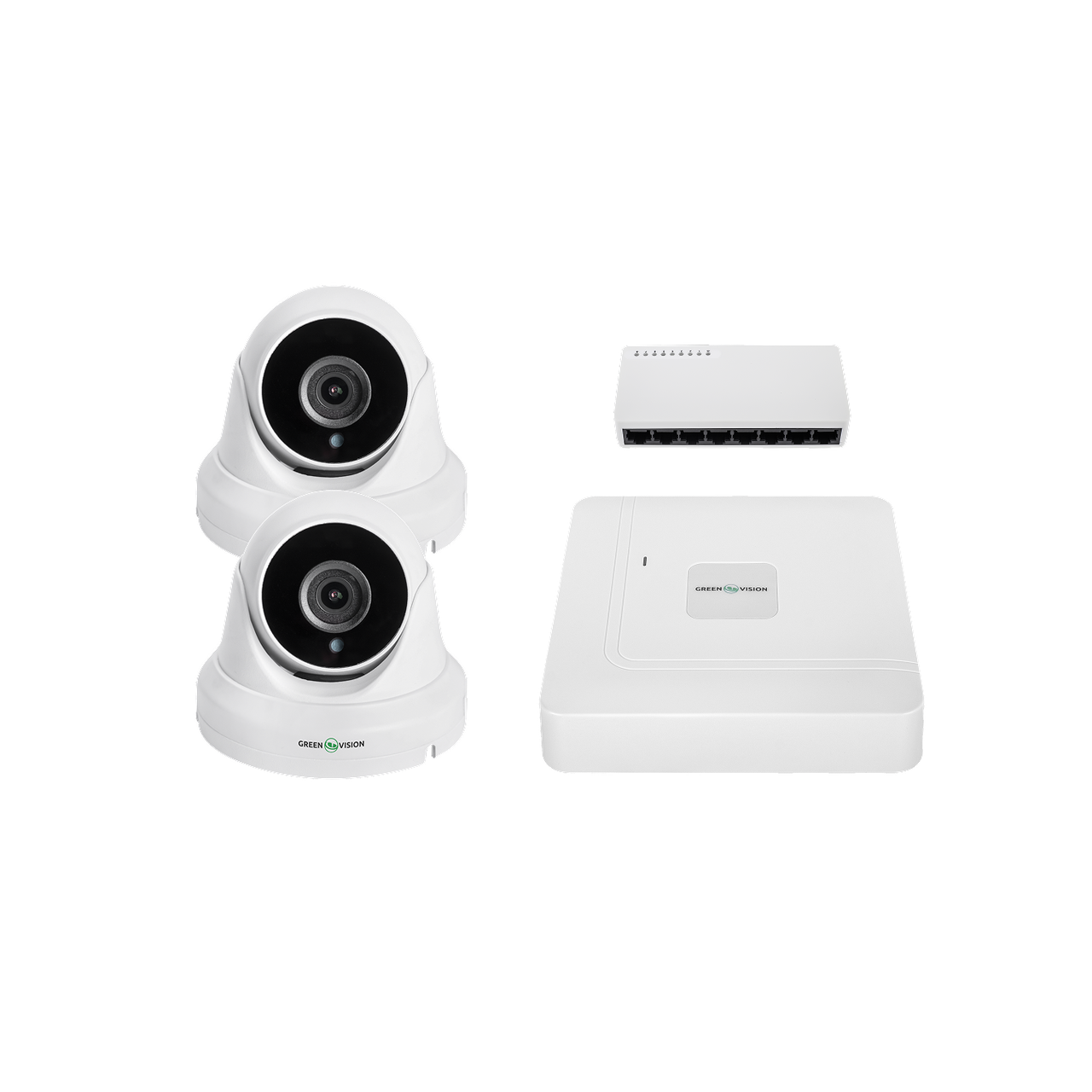Комплект відеоспостереження GreenVision GV-IP-K-W95/ 5MP на дві камери