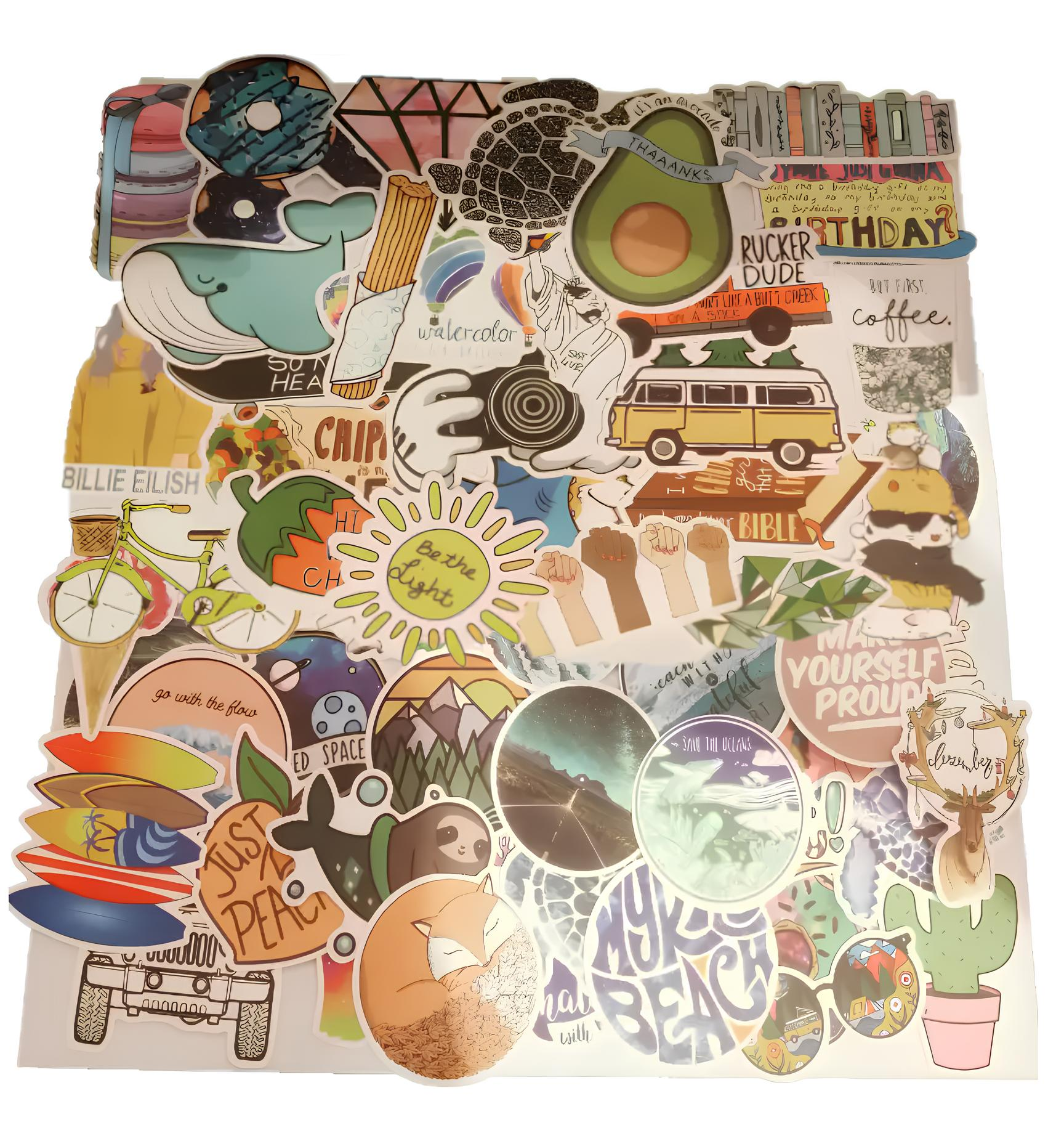 Набор наклеек для гаджета/телефона/авто 100 шт. (10076)