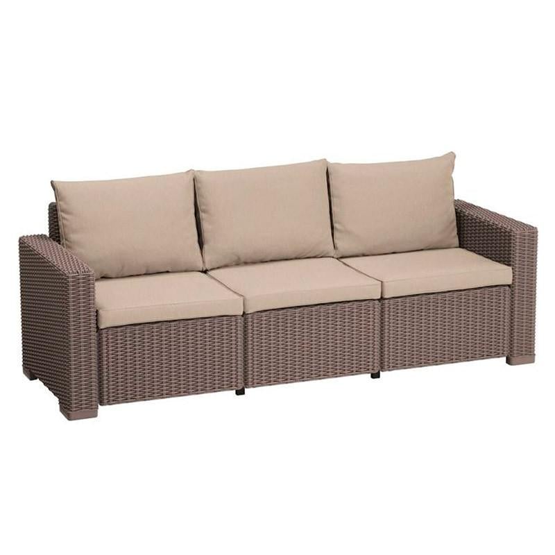 Диван садовый Keter California Sofa 3 Капучиновый (252837)