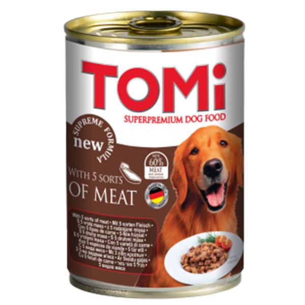 Корм влажный для собак TOMi 5 kinds of meat 5 видов мяса 400 г (2025)