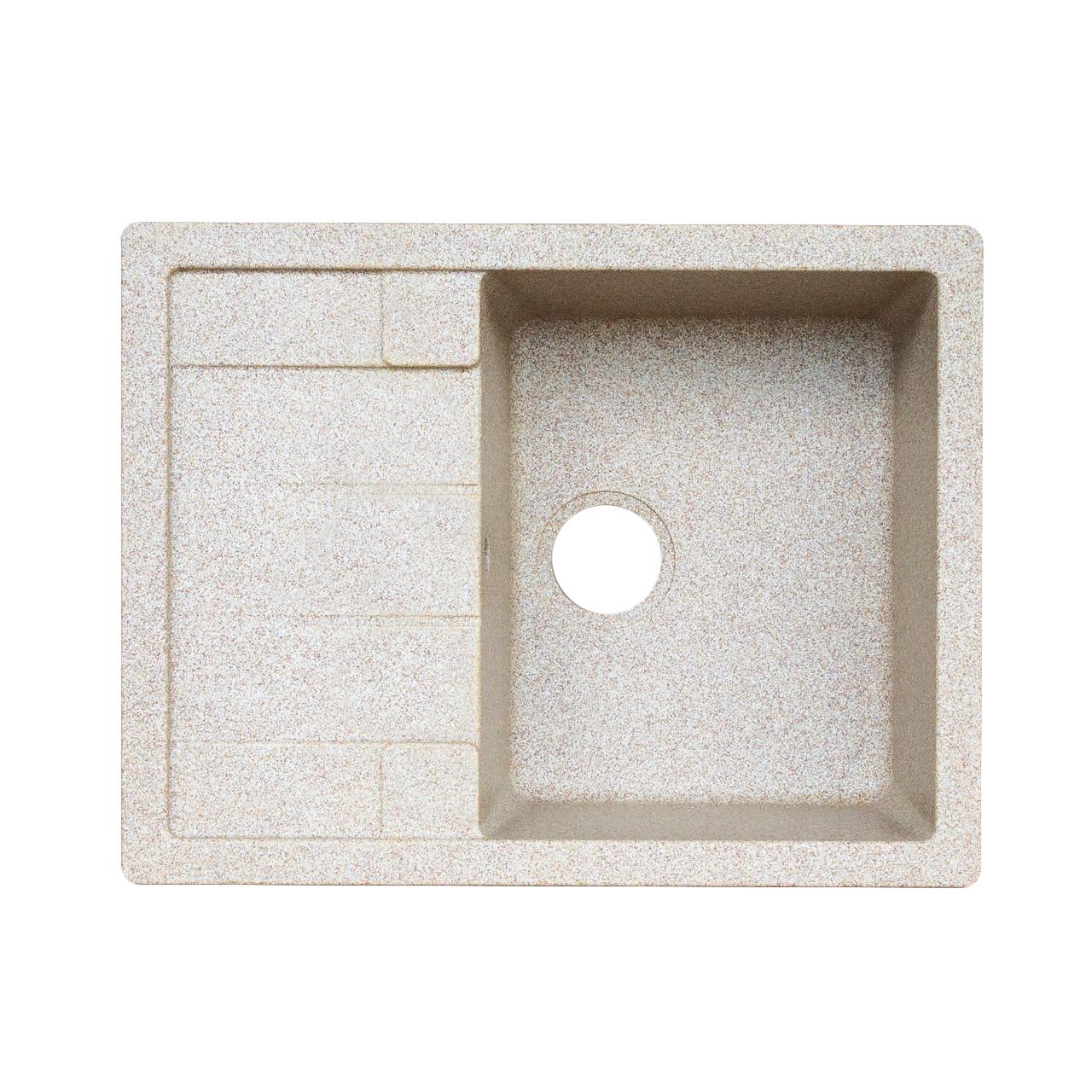 Мойка для кухни Platinum 6550 Intenso гранит матовый Белый (000025100)