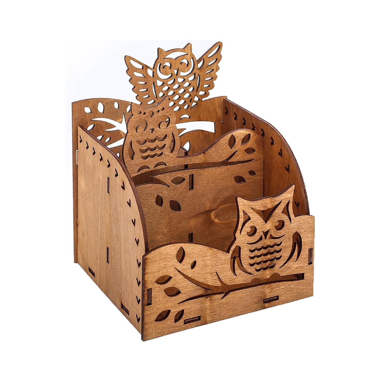Органайзер компактный DecorWood Сова из дерева 15х19х16 см