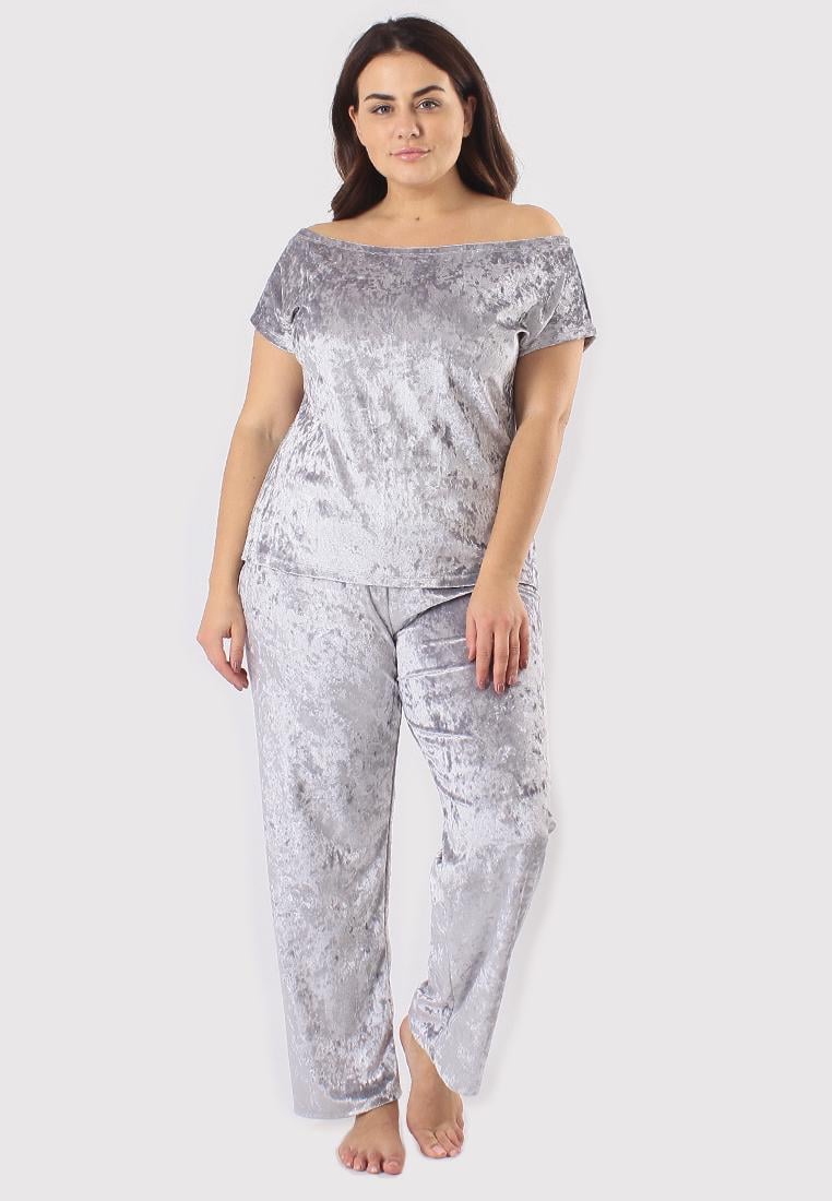 Домашній костюм Ghazel 17111-68 Едіта миша велюр р. 46 Сірий (5669346)