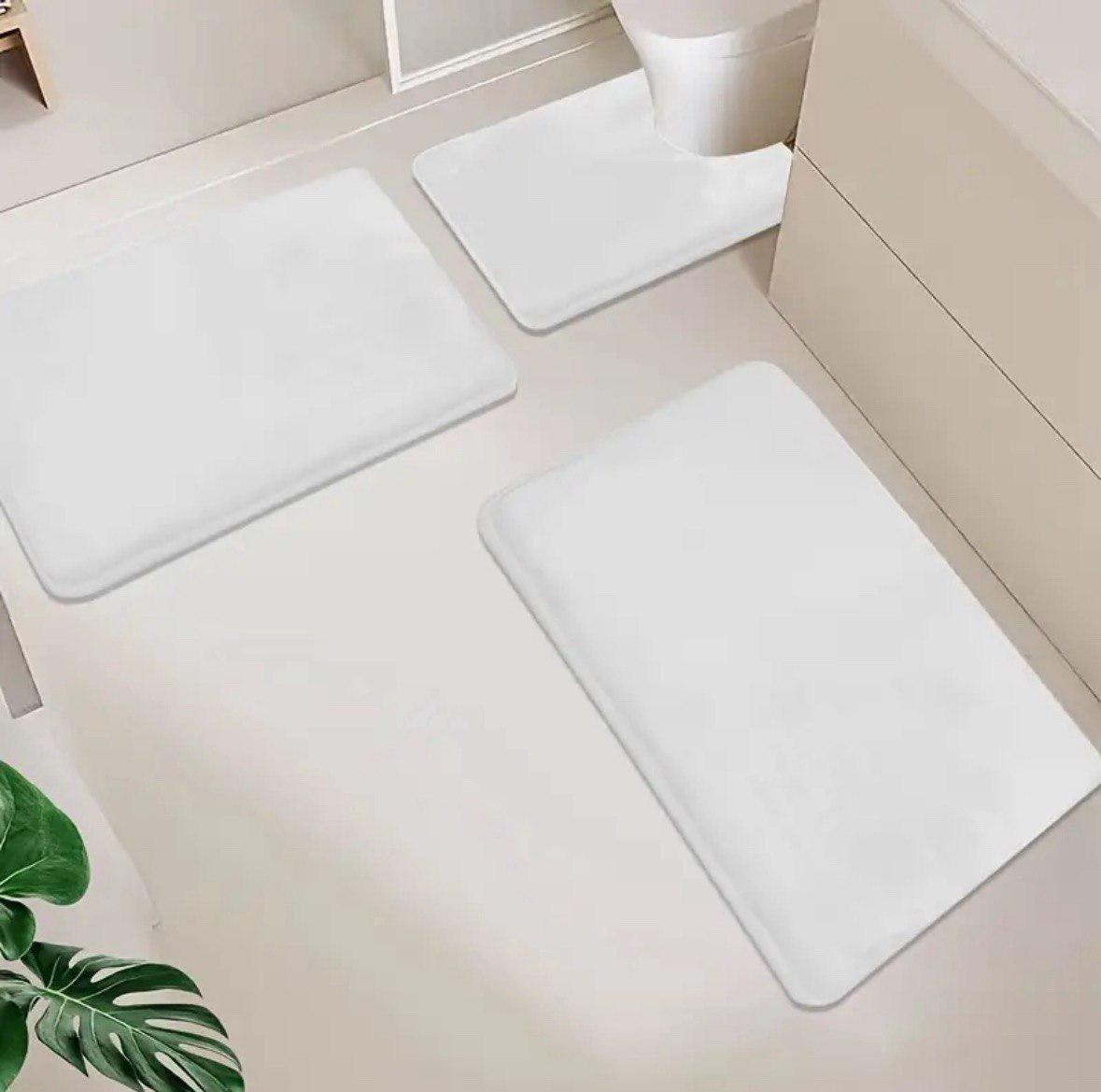 Набор ковриков в ванную и туалет Smooth Premium Memory Foam 3в1 80х50/60х40/60х50 см Белый (NKMaxSmooth0001) - фото 4