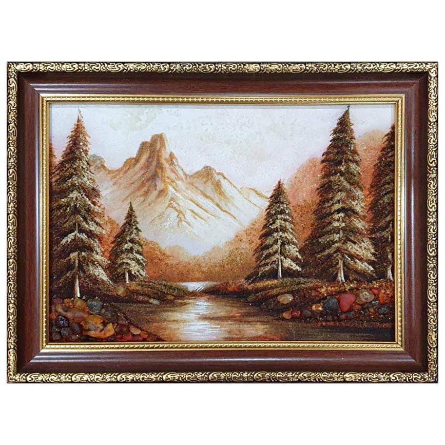 Картина Начало зимы из янтаря 20х30 см (К0171-20х30)