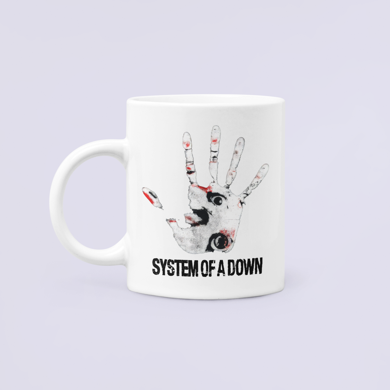 Чашка керамическая с принтом "System of a down" 330 мл Белый