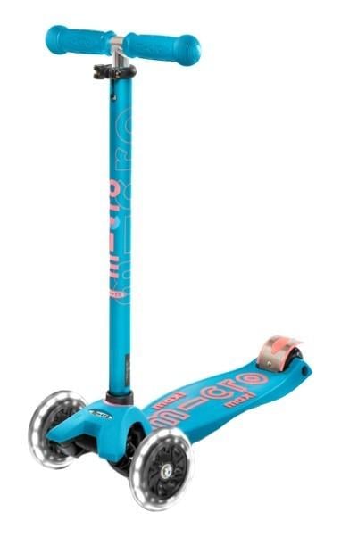 Самокат Micro Maxi Deluxe LED Aqua ммD078 Блакитний - фото 1