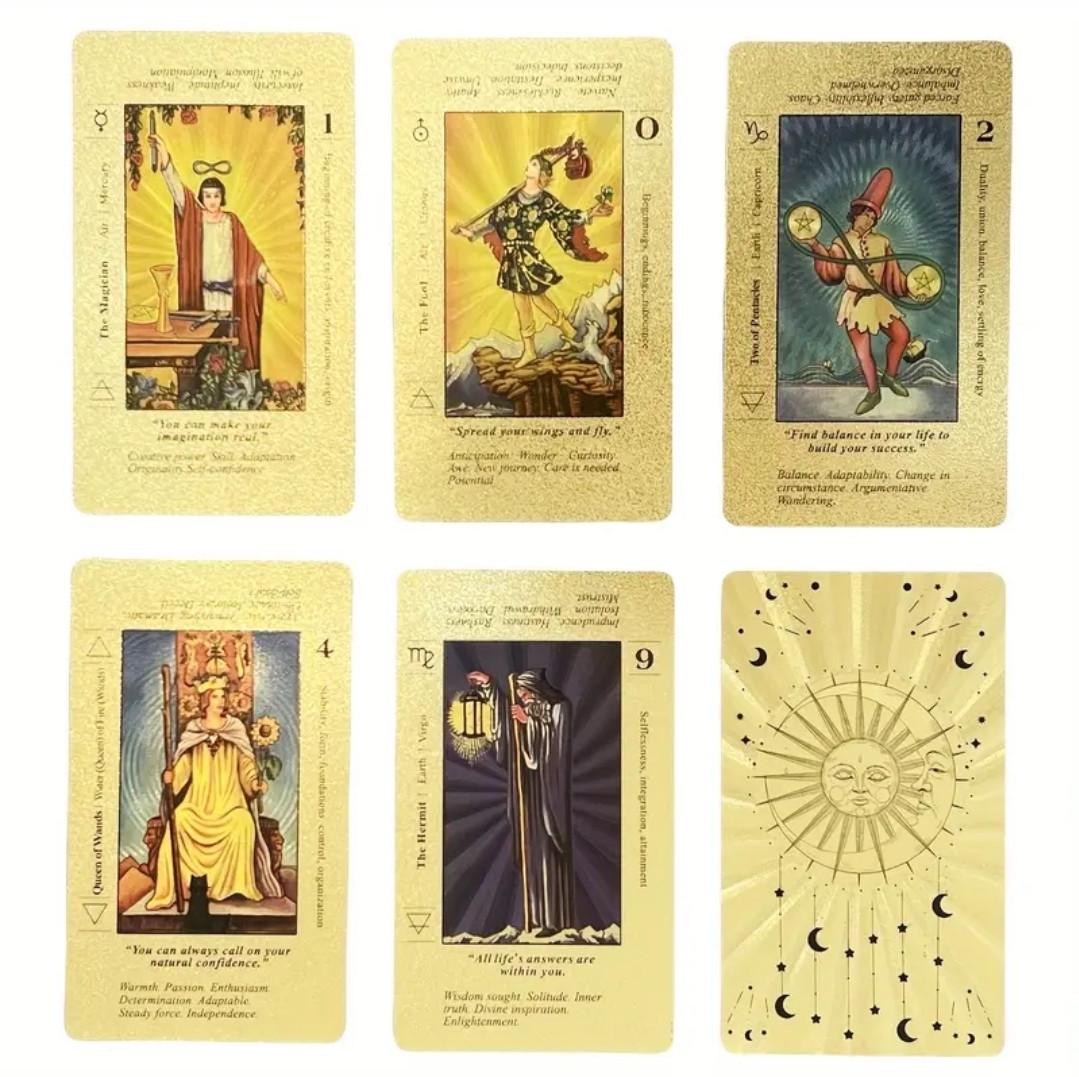 ᐉ Карты таро Вейта Gold Foil Tarot Deck в Box Gold Sun