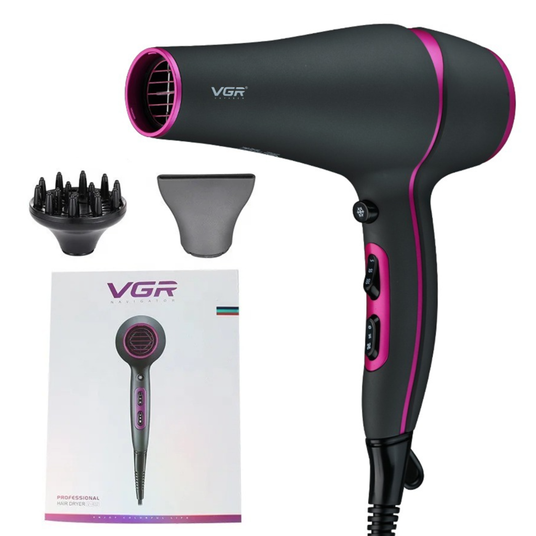 Фен для волосся VGR з насадками концентратором та дифузором 2200 Вт (15976856)