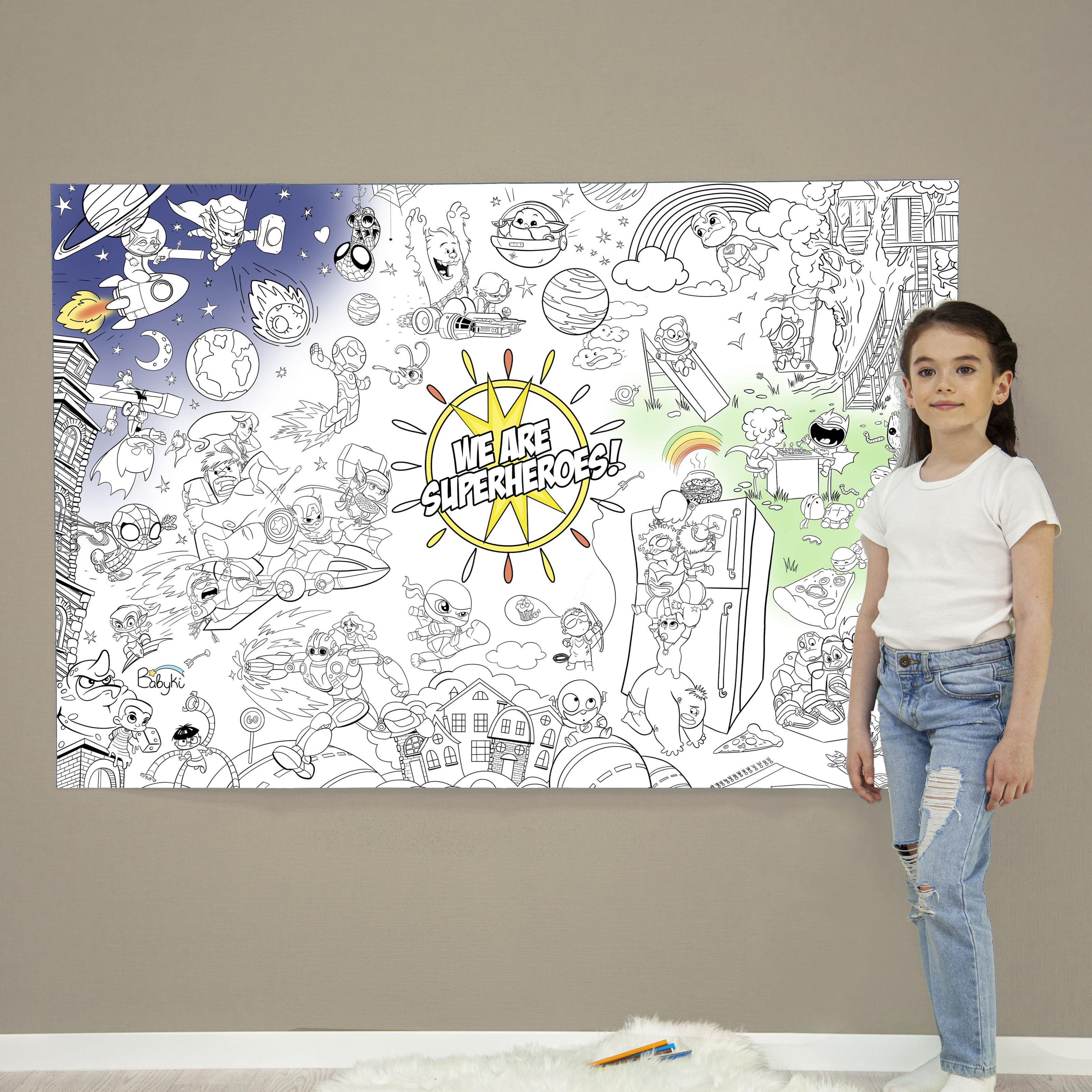 Розмальовка дитяча Супер герої 150х100 см (РК001)