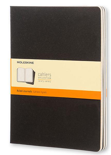 Набір блокнотів Moleskine Cahier 3 шт. Чорний (QP321)