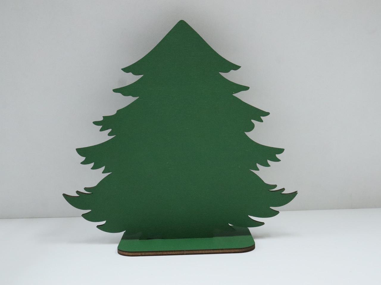 Деревянная новогодняя декорация Елка с оленями Зеленый (1313333378) - фото 2