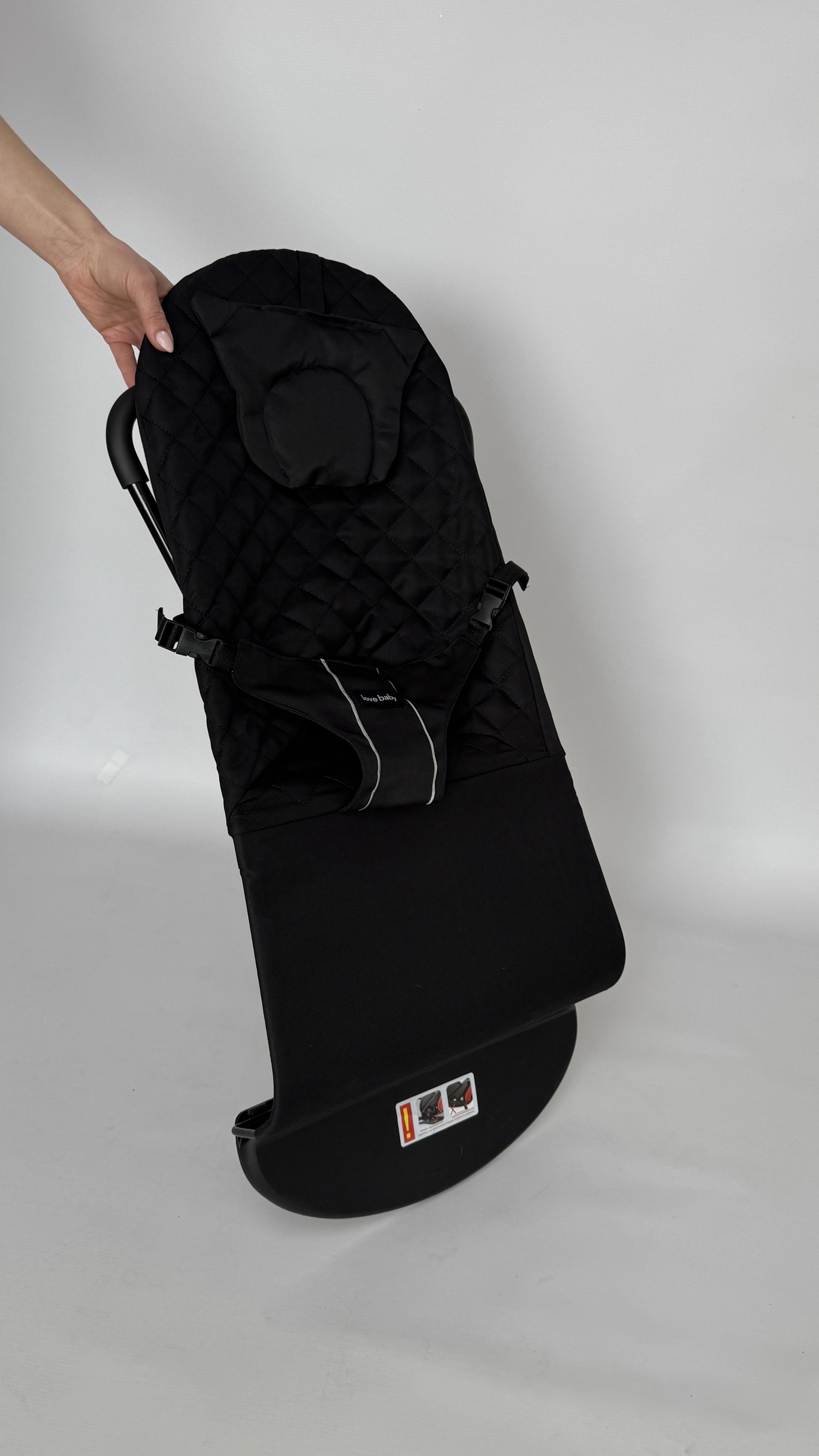 Шезлонг дитячий центр, що заколисує, з подушкою і дугою для новонароджених дітей Чорний - фото 5 Шезлонг дитячий центр, що заколисує, з подушкою і дугою для новонароджених дітей Чорний - фото 5