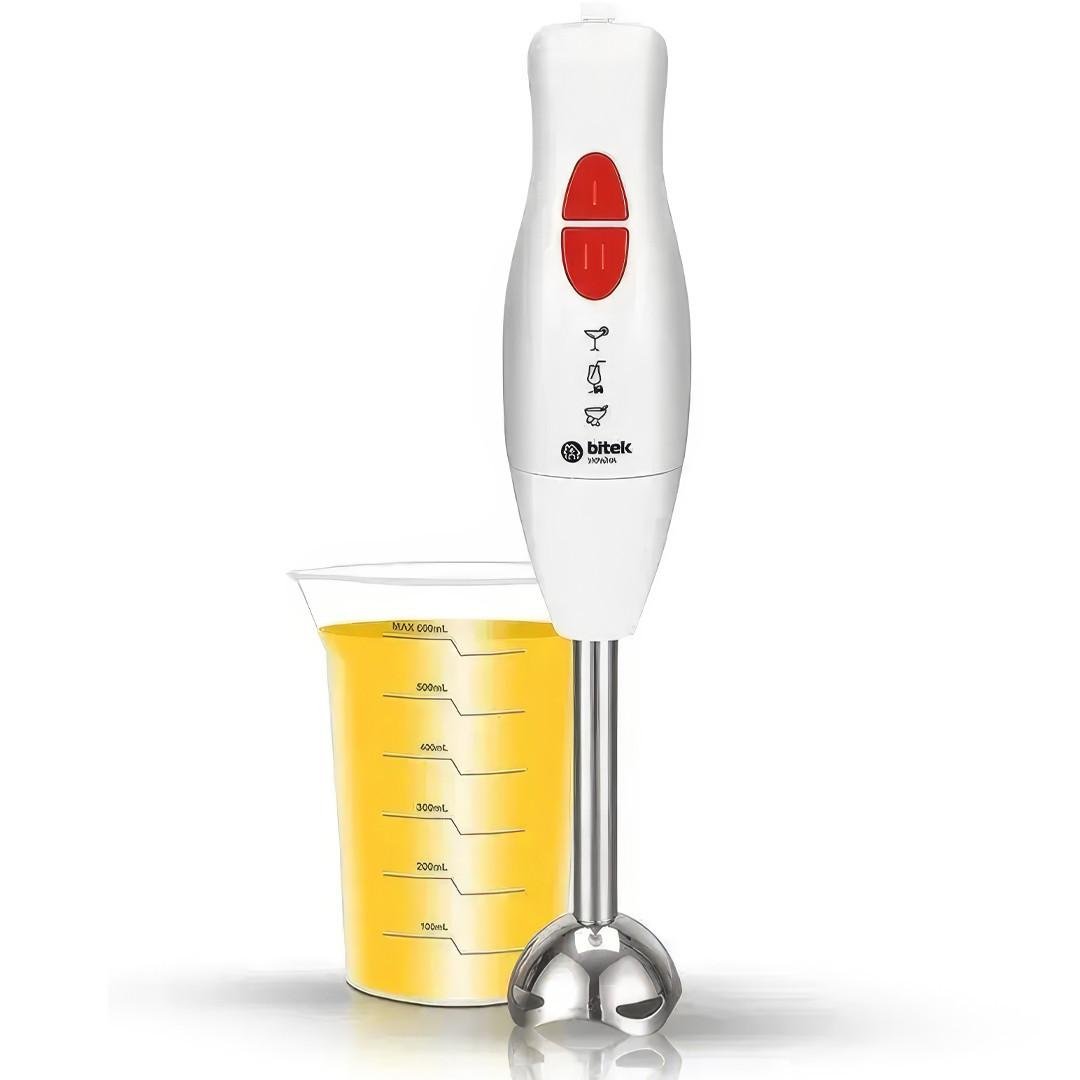 Блендер ручний занурювальний BITEK BT-323 для кухні з чашею на 600 мл 1200W Білий