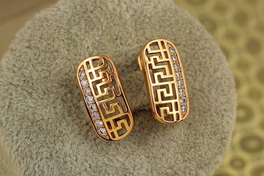 Серьги Xuping Jewelry миф с греческим узором 1,9 см Золотистый (2566774209)