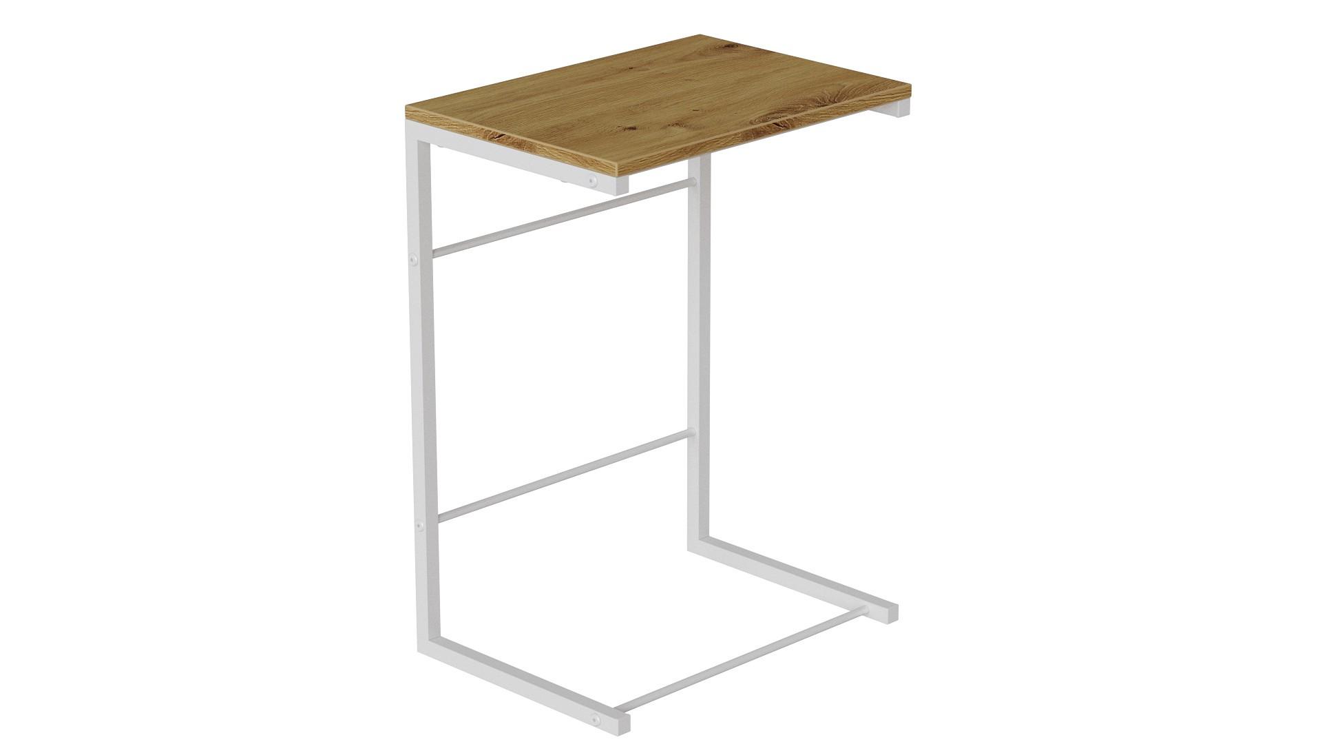 Столик Ferrum-decor Террі метал/ДСП 16 мм 650x440x330 мм Білий/Дуб Артізан (FRD-104660) - фото 3