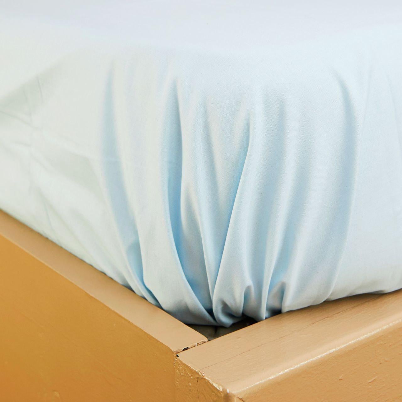 Простынь на резинке ранфорс 140х200х25 см Shine Blue (8016309)