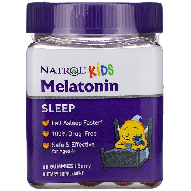 Мелатонін для дітей від 4 років Natrol Kids Melatonin з ягідним смаком 1 мг 60 жувальних цукерок (1400234246)