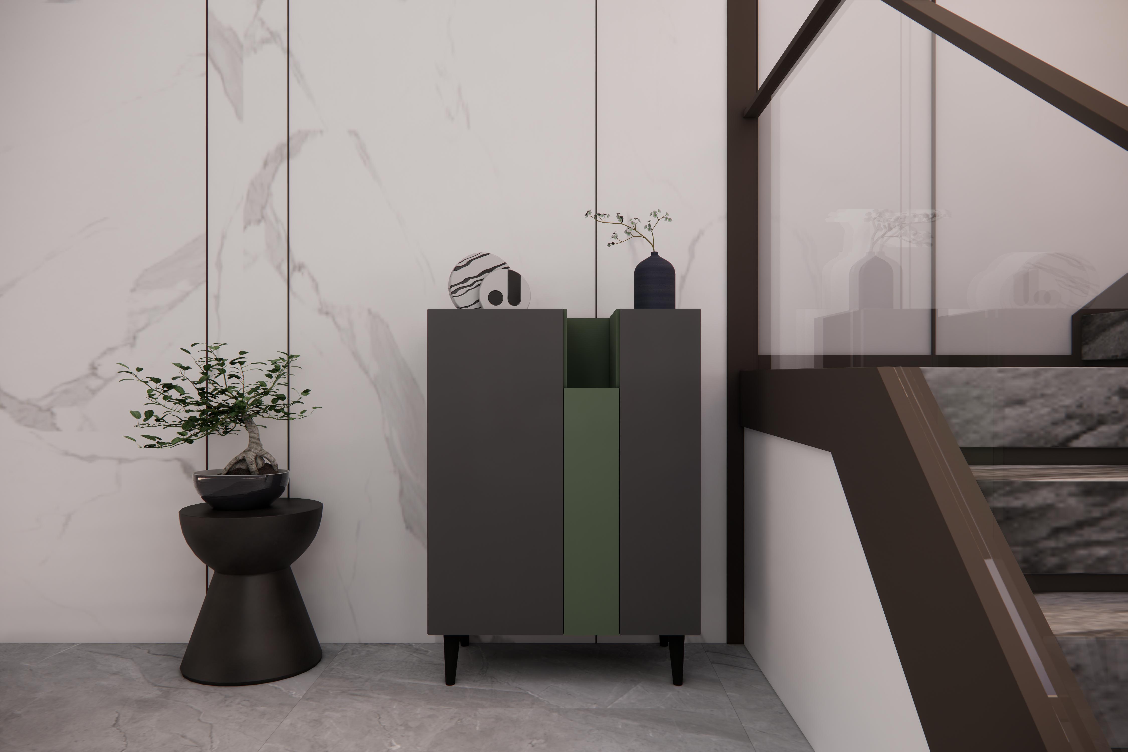 Комод з дверцятами та центральним висувним модулем (RM2F1K800DGDGGR)