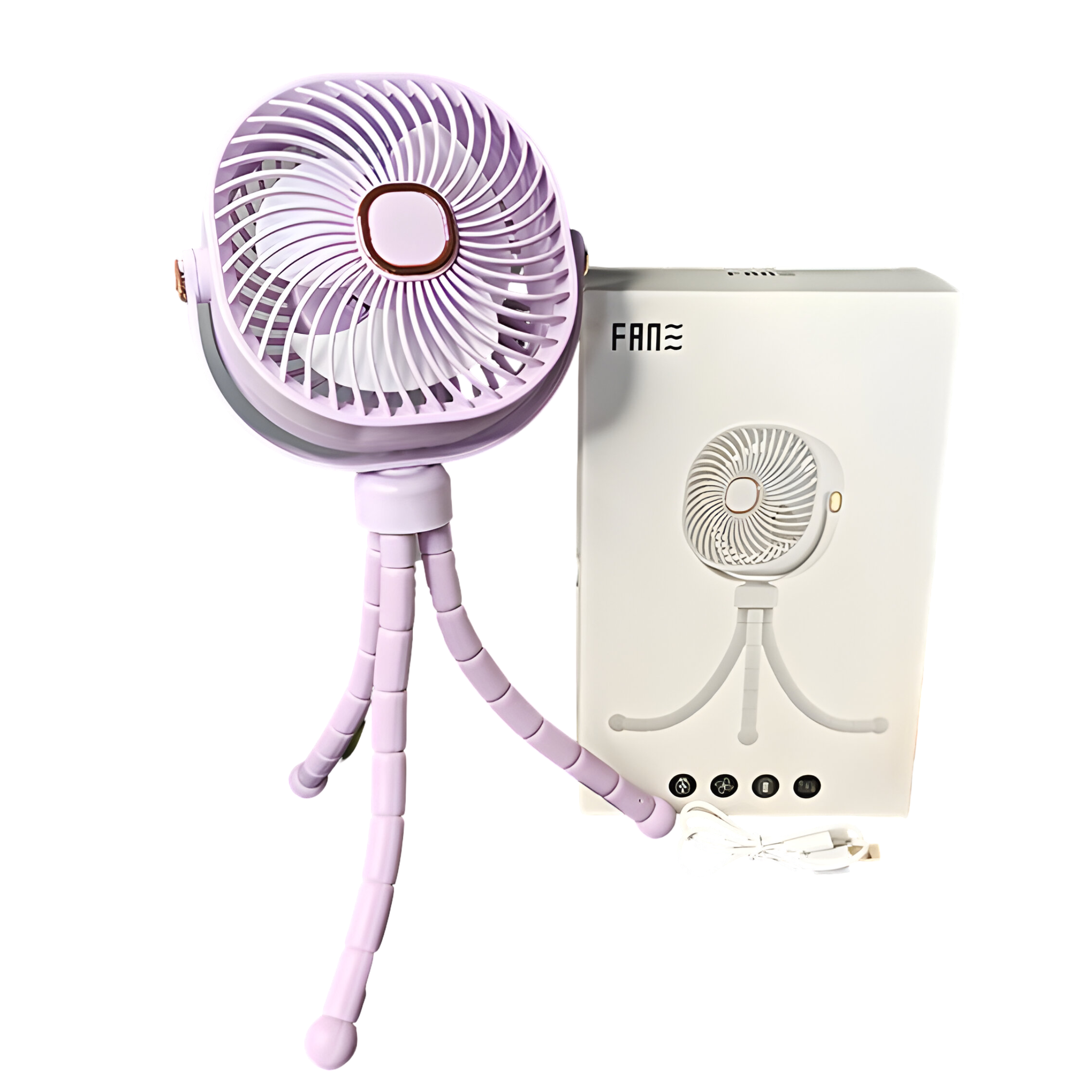 Вентилятор-USB настільний із гнучким штативом Фіолетовий (ZB114) - фото 1 Вентилятор-USB настільний із гнучким штативом Фіолетовий (ZB114) - фото 1