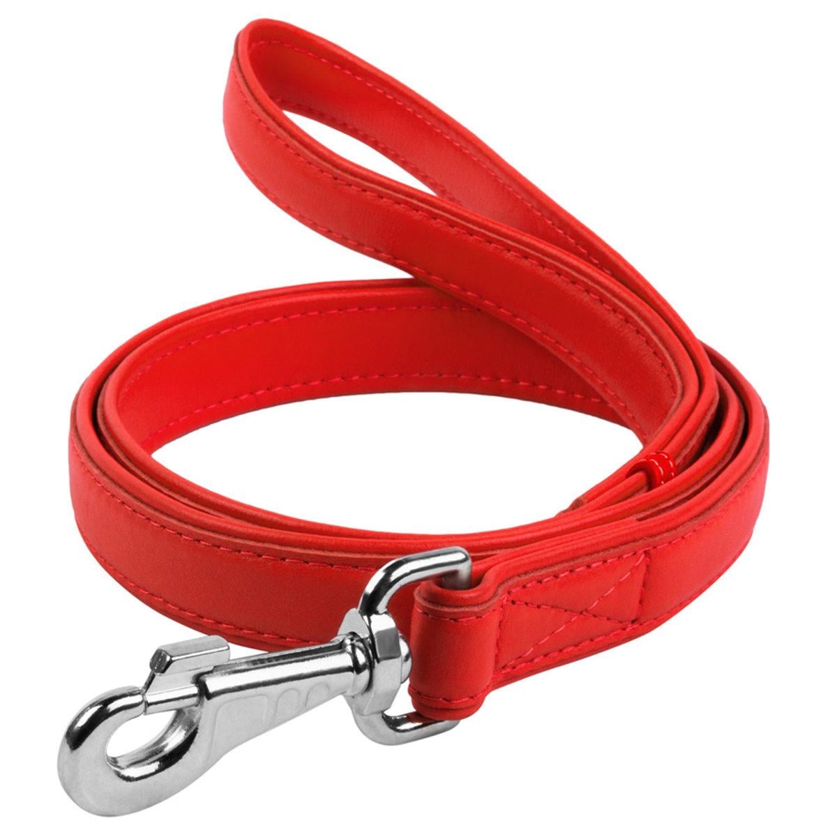 Поводок для собак кожаный Waudog Glamour 18 мм х 122 см Красный (33733 Col) Поводок для собак кожаный Waudog Glamour 18 мм х 122 см Красный (33733 Col)