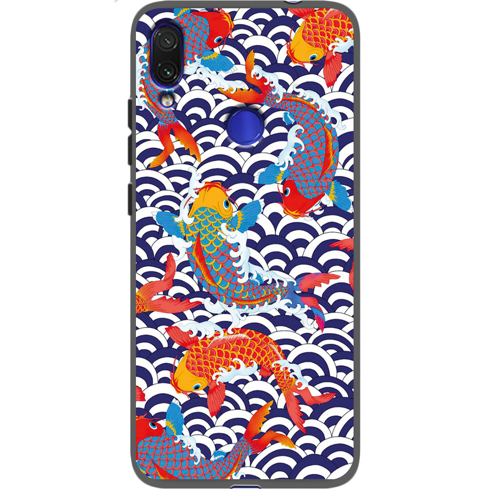 Чехол Boxface Xiaomi Redmi Note 7 Koi Fish Черный силикон (36202-up2477-37106)